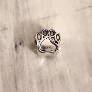 Paw Print Charm  Pandora Compatable Post